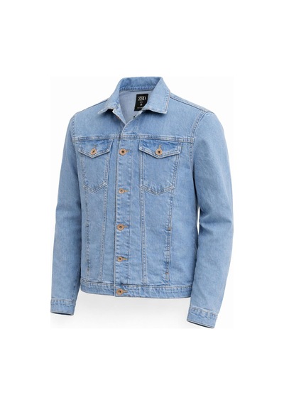 Classics Men Zbd Erkek Jean Denim Standart Kalıp Cepli Düğmeli Kot Ceket 7590 Buz Mavi