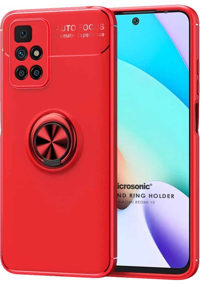 Microsonic Xiaomi Redmi 10 2022 Kılıf Kickstand Ring Holder