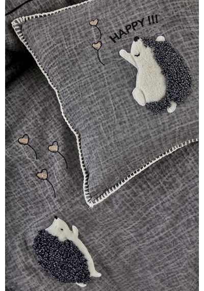 Ecocotton Migala Bebek Nevresim Takımı Organik Pamuk Müslin Nakışlı Gri 100 x 150 CM Ecocotton Migala Bebek Nevresim Takımı Organik Pamuk Müslin Nakışlı Gri 100 x 150 CM