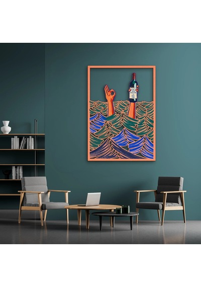 Dalgalardan Uzanan Eller - Metal Tablo - Dec0327 36 X 50 Cm Çok Renkli