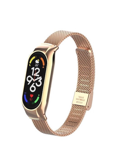 Xiaomi Mi Band 7 Uyumlu Krd-06 Metal Nrtk Kordon-rose Gold