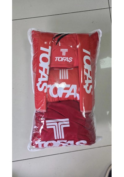 Tofaş Kirmizi Süper Set Dörtlü Servis Kılıfı + İkili Yastık Ve Kemer Kılıfı +vites Poları