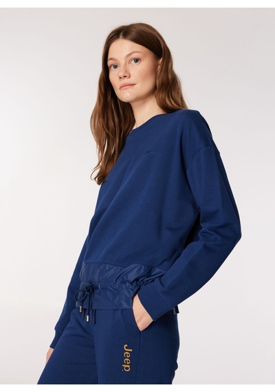 Jeep Lacivert Kadın Bisiklet Yaka Loose Fit Sweatshirt C4wl-swt4806