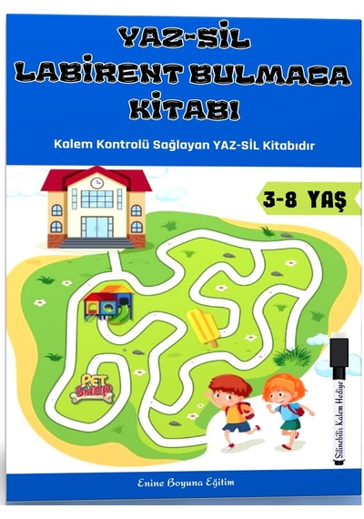 Yaz-sil Labirent Bulmaca Kitabı 34 Süper Labirent Bulmaca