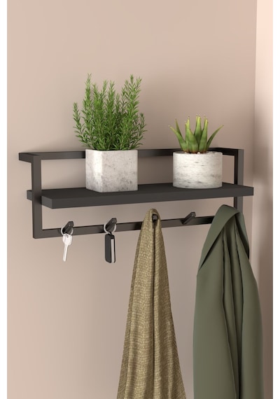 Aju Portmanto Duvar Askılığı Modern Metal Askılık Hol Koridor Mutfak Banyo Havlu Elbise Anahtar Askısıı Antrasit