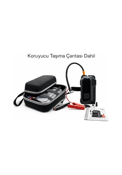 4 İn 1 Akıllı Oto Akü Takviye Cihazı, 16000mah, 12v Dizel/benzinli Araçlar İçin, Hava Kompresörü, El Feneri, Pow