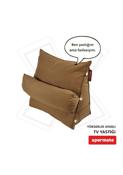 Xpermate Sırt, Bel, Boyun Destekli TV Okuma Yastığı Ameliyat Sonrası Kahverengi