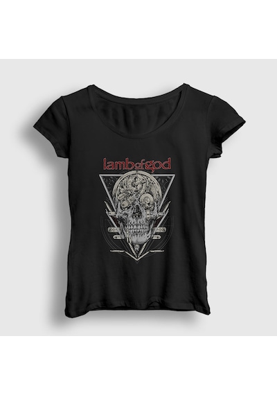 Presmono Kadın Mechanic Lamb Of God T-shirt Siyah