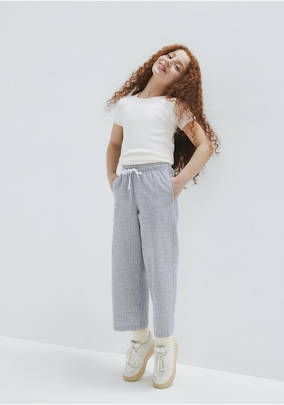 Mavi - Çizgili Pantolon 7010053-81479 Gri