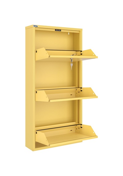 Ceha Kilitli 3'lü Metal Ayakkabılık - Açık Sarı/butter K.AYK-3/M1812/KL