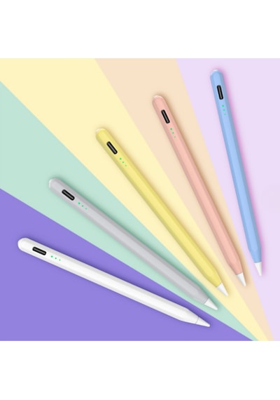 Fuchsia Apple Uyumlu iPad Çocuk Boy Eğime Duyarlı Ve Avuç İçi Reddetmeli Aktif Dokunmatik Tablet Kalemi Pembe