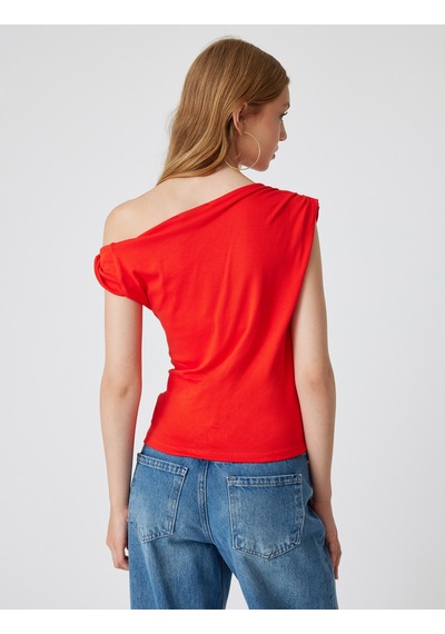 Koton Tek Omuz Üst Omzu Açık Drapeli Slim Fit Pamuklu Kırmızı 4sal30227ık Kırmızı Koton Tek Omuz Üst Omzu Açık Drapeli Slim Fit Pamuklu Kırmızı 4sal30227ık Kırmızı
