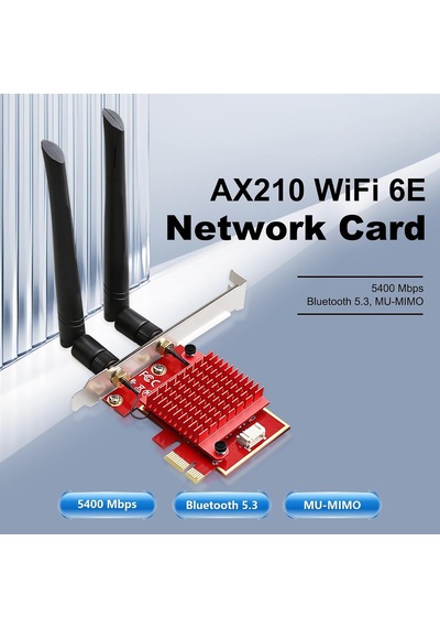 Wifi 6e Pcıe Card Intel Ax210 Chip, 5400mbps Tri-band 2.4ghz/5ghz/6ghz Bluetooth 5.3, Low Latency Wireless Adapter