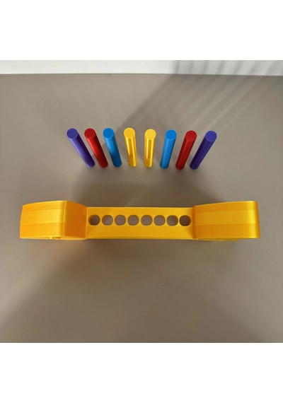 3d Baskı Balık İskeleti Renk Sıralama Oyuncağı - 8 Delikli Çubuk Dizme Seti, Renk Örüntüsü Öğretim Materyali