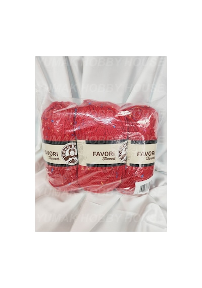 Favori Tweed Kırmızı El Örgü İpi 3 Adet - Renk: 033a