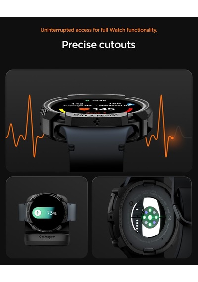 Galaxy Watch 9/8 40mm İle Uyumlu Kılıf Rugged Armor Matte Black - Acs10004 Çok Renkli