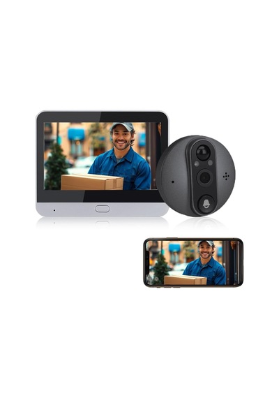 Daire Kapısı İçin Gözetleme Deliği Kamerası, Ön Kapı İçin Wifi Peep Delik Kamerası, Monitörlü 1080p Peep Kam