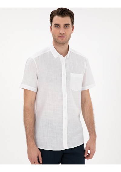 Pierre Cardin Erkek Beyaz Gömlek Kısa Kollu 50302730-vr013 Beyaz