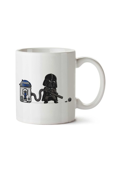 Star Wars R2-d2 Hoover Darth Death Star İki Tarafı Baskılı Kupa Bardak Çok Renkli