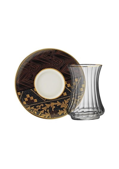 1453 Kariye Optik 12 Parça Altı Kişilik Çay Seti 110 Ml çok renkli