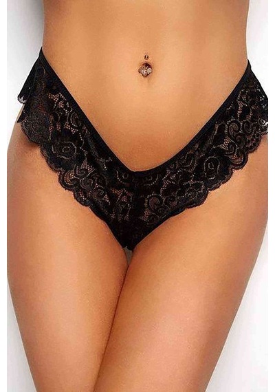 Angbutik Kadın Siyah Dantelli Seksi Külot