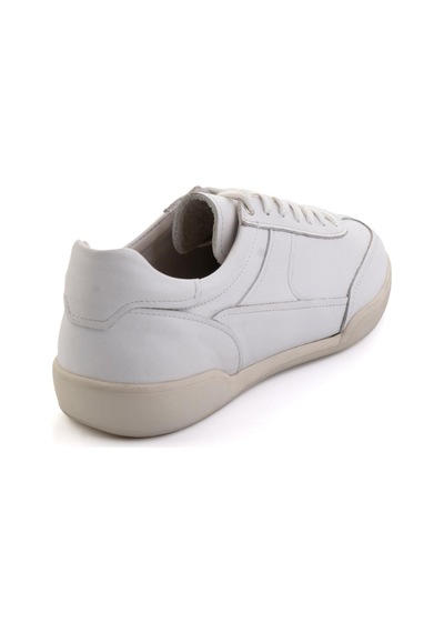 Beyaz Hakiki Deri Erkek Sneaker E01396002403 Beyaz