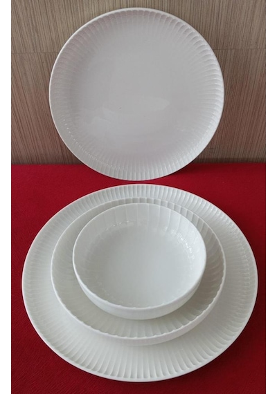 Kütahya Porselen Bone Crest 24 Parça Yemek Takımı Sade Sade