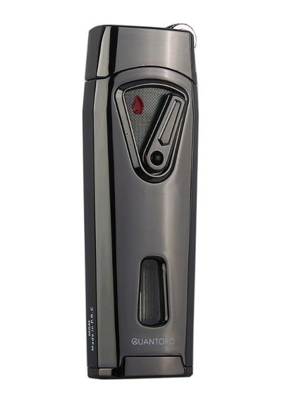 Quantoro Çift Torch Pürmüz Gunmetal Metal Puro Çakmağı - Trz1053