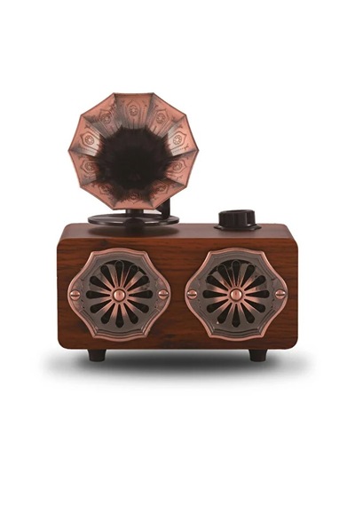 Nostaljik Retro Tasarım Gramofon Görünümlü Müzik Çalar 1500 Mah Fm/usb/tf Kart Desteği