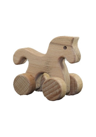 Cwwtoys Dost At Boyasız Ahşap Hayvan Figürü, Masif Kayın, 18 Ay+