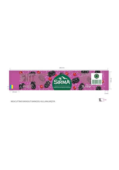 Sırma B Vitaminli Karadut & Frenk Üzümü Aromalı Doğal Maden Suyu 1 Lt X 6 Adet
