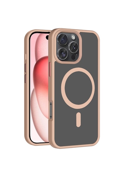 Apple Uyumlu iPhone 16 Pro Max Kılıf M-safe Şarj Özellikli Mat Arka Yüzey Zore Sio Kapak Rose Gold
