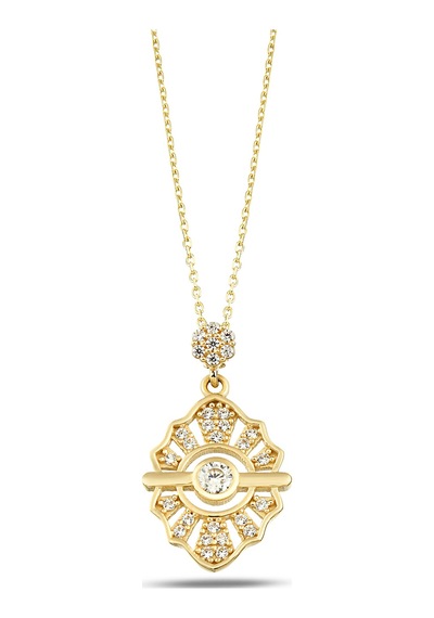 Debora Jewelry 14 Ayar Altın Taşlı Tasarım Kolye