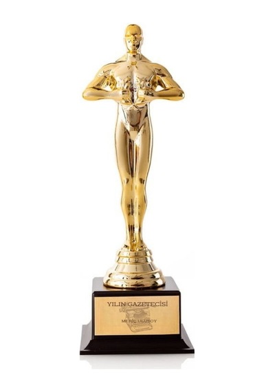 Kişiye Özel Yılın Gazetecisi Oscar Ödülü Altın Renk Prestijli Mesleki Hediye