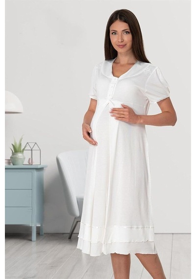 Kadın Ekru Hamile Lohusa Gecelik, 2xl, Tycgwk73bn171014357530353-89c0018314391 Açık Bej - Beyaz