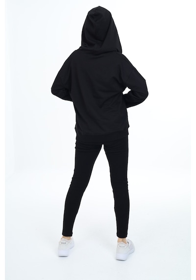 Toontoy Kids Toontoy Kız Çocuk 2'li Takım Baskılı Kapüşonlu Düşük Omuz Çıtçıtlı Sweatshirt & Basic Düz Tayt Siyah Toontoy Kids Toontoy Kız Çocuk 2'li Takım Baskılı Kapüşonlu Düşük Omuz Çıtçıtlı Sweatshirt & Basic Düz Tayt Siyah