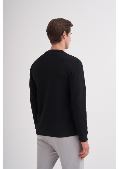 Cazador 51520 Erkek Bisiklet Yaka Sweatshirt Siyah