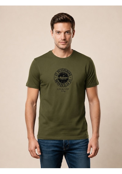 Vogoss Actıon Baskılı Erkek T-shırt 62505-30010 Olive Drab