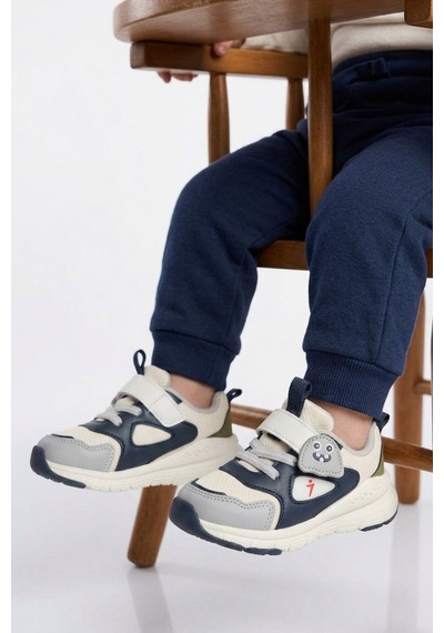 Cool Lacivert Cırtlı Desenli Anatomik Bebek Spor Ayakkabı Sneaker Dorian İa