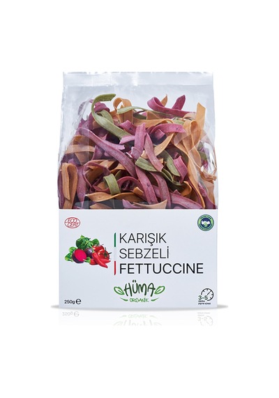 Hüma Organik Karışık Sebzeli Fettuccine 250 G - 6 Adet Tarı