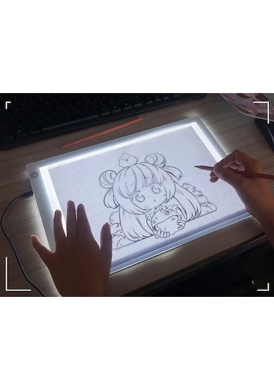 TechTic A4 Led Işıklı(3 Seviye) Çizim Kopyalama Animasyon Portre Dövme Grafik Çizim Tableti