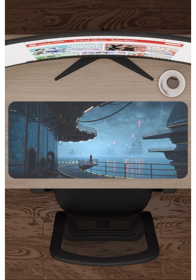 Dijital Okyanus Gemi V1 70x30 Xl Gaming Kauçuk Kaymaz Taban Mouse Pad Fare Altlığı