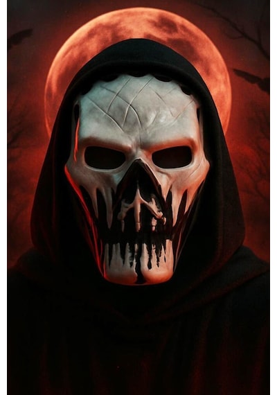 Beysüs Cadılar Bayramı Halloween Dark Fang Maske Siyah Beyaz Tüm Yaşlar 78907495