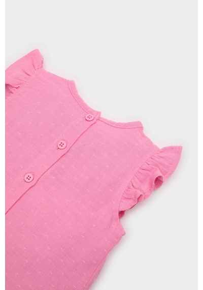 DeFacto Kız Bebek 2'li Takım Kolsuz Tişört Beli Lastikli Alt E8388A525SMPN164 Pembe
