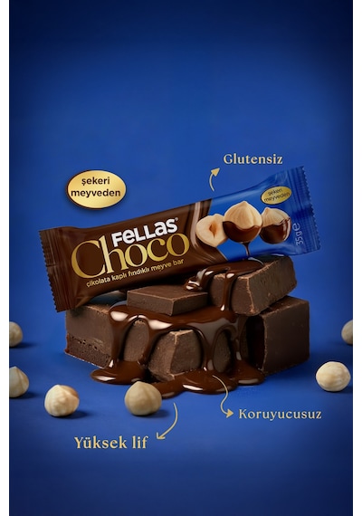 Choco - Çikolata Kaplı Meyve Bar 35 G - Karma Kutu 3 X 4