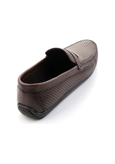 Kahve Hakiki Deri Erkek Loafer Ayakkabı E01697033003 Kahve