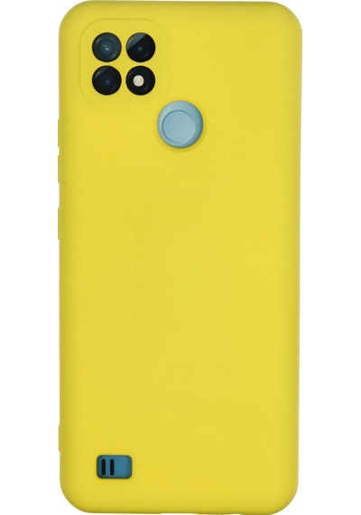 Realme C21 Uyumlu Kılıf Nano İçi Kadife Silikon - Sarı