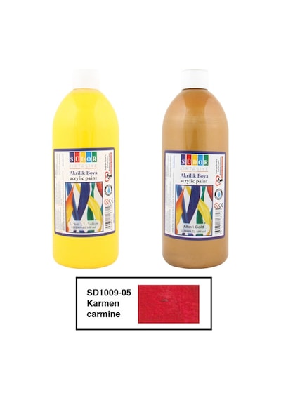 Südor Akrilik Boya 500 Ml Karmen Kırmızı Sd1009-05 Çok Renkli