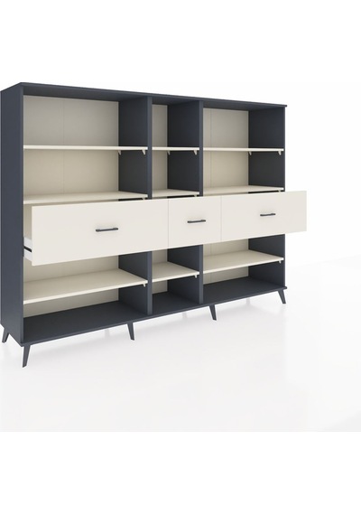 Hyperion Dolap 9 Raflı 3 Çekmeceli 220x44x163 Antrasit-aytaşı Antrasit-aytaşı Hyperion Dolap 9 Raflı 3 Çekmeceli 220x44x163 Antrasit-aytaşı Antrasit-aytaşı