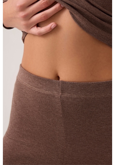Los Ojos X Ece Kahverengi Modal Kumaşlı Uzun Kollu Eşofmanlı Pijama Takımı Ribbed Pj2 Kahverengi Kahverengi